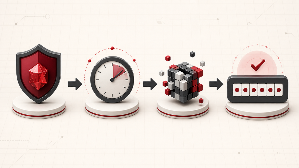 Four-stage TOTP process from secret and time to code validation