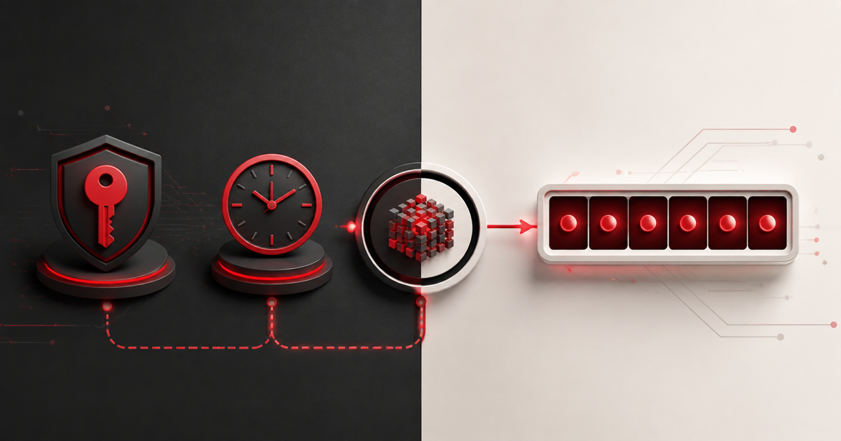 A synchronized clock and private key producing a temporary authentication code